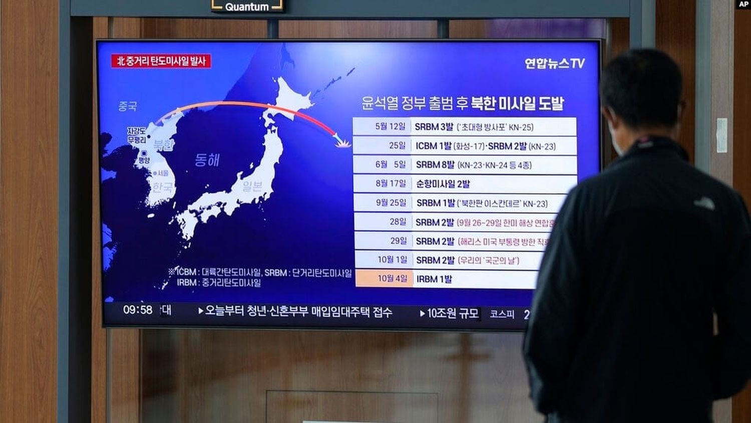 En escalada, Corea del Norte dispara misil balístico sobre Japón