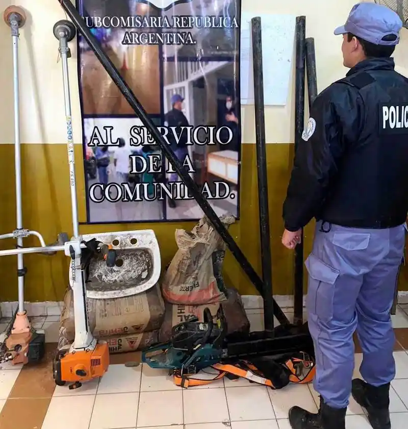 Recuperan materiales robados 
de una obra en construcción