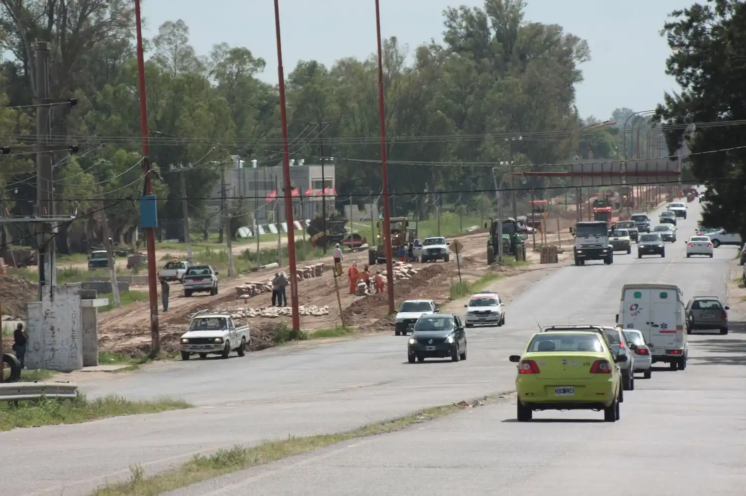 La lluvia retrasó los trabajos en la ruta provincial Nº1