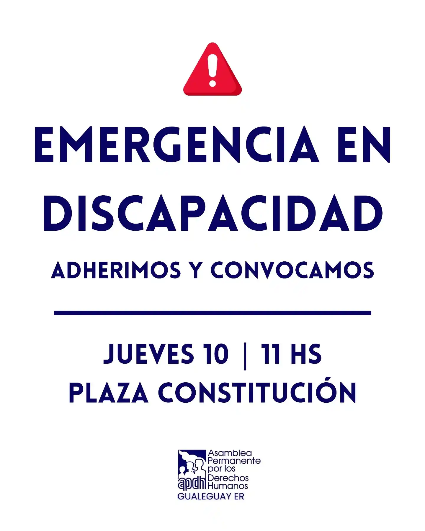 APDH Gualeguay se pronuncia ante la crisis en discapacidad y convoca a movilizarse