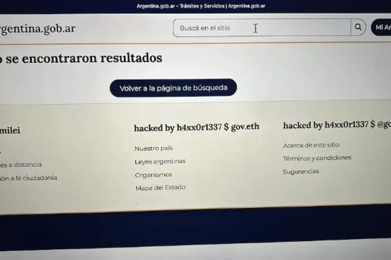 Hackearon Mi Argentina, la página del gobierno nacional