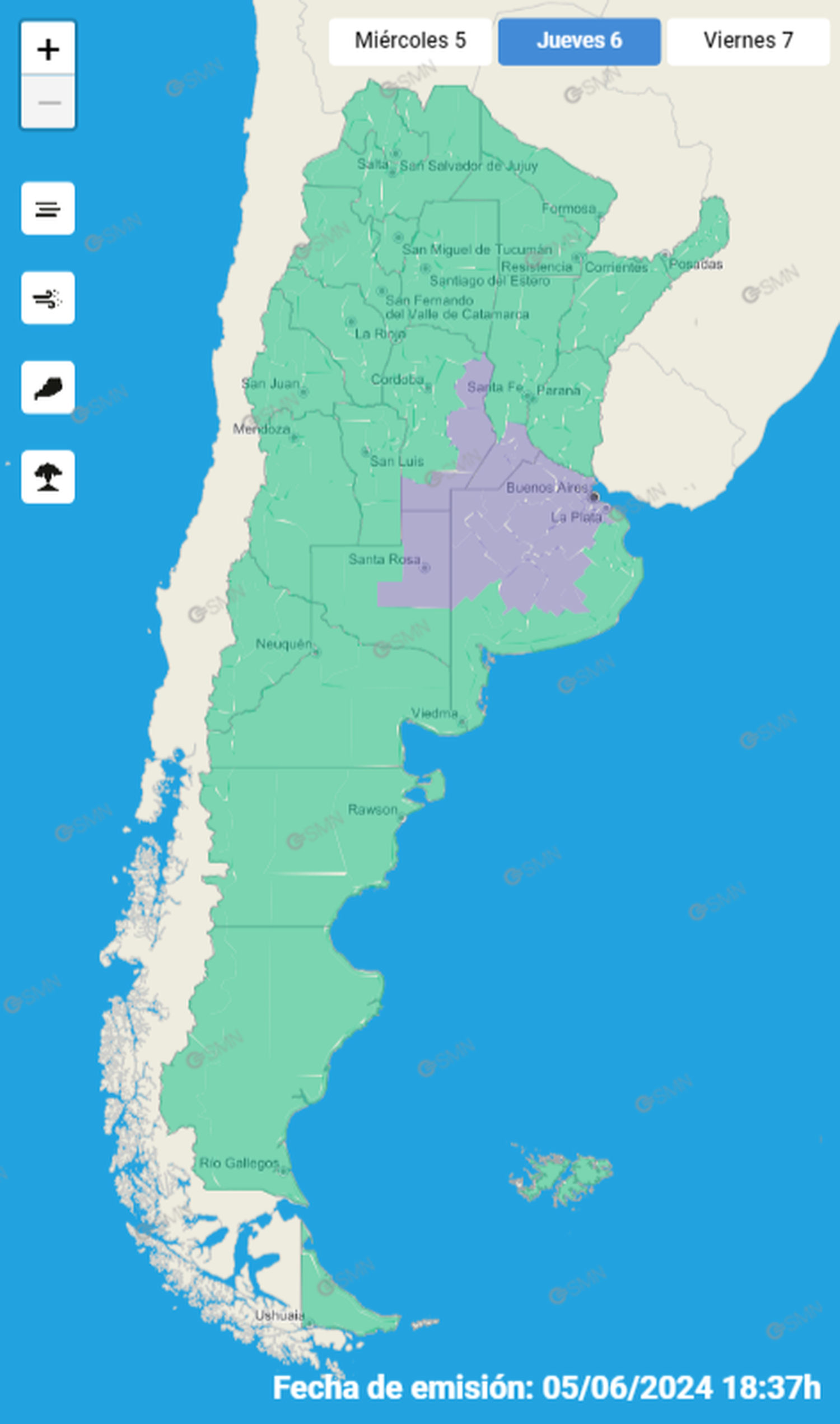 mapa advertencias