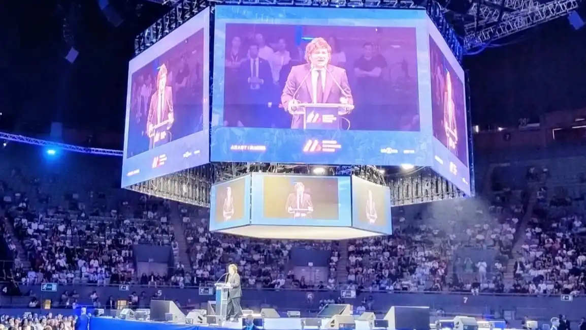 Estrella. Milei habla en el Madrid Economic Forum. Foto: Fernando Muñoz Pace.