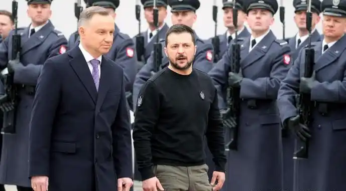 El presidente de Polonia, Andrzej Duda, recibió a su par ucraniano, Volodimir Zelenski.