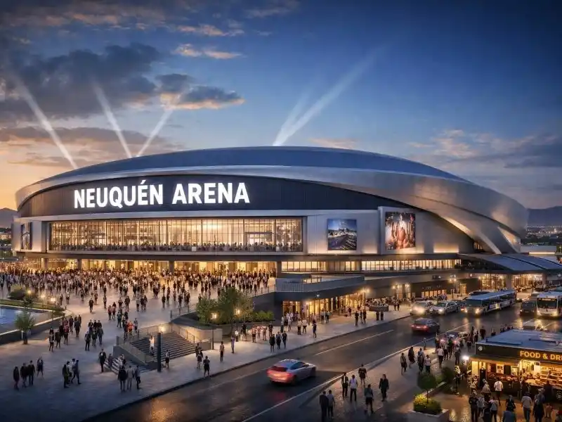 El Neuquén Arena fue anunciado por el intendente de la ciudad de Neuquén, Mariano Gaido - Imagen  con IA