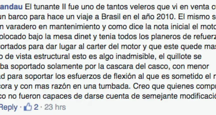 Otra hipótesis sobre el Tunante II y sus falencias