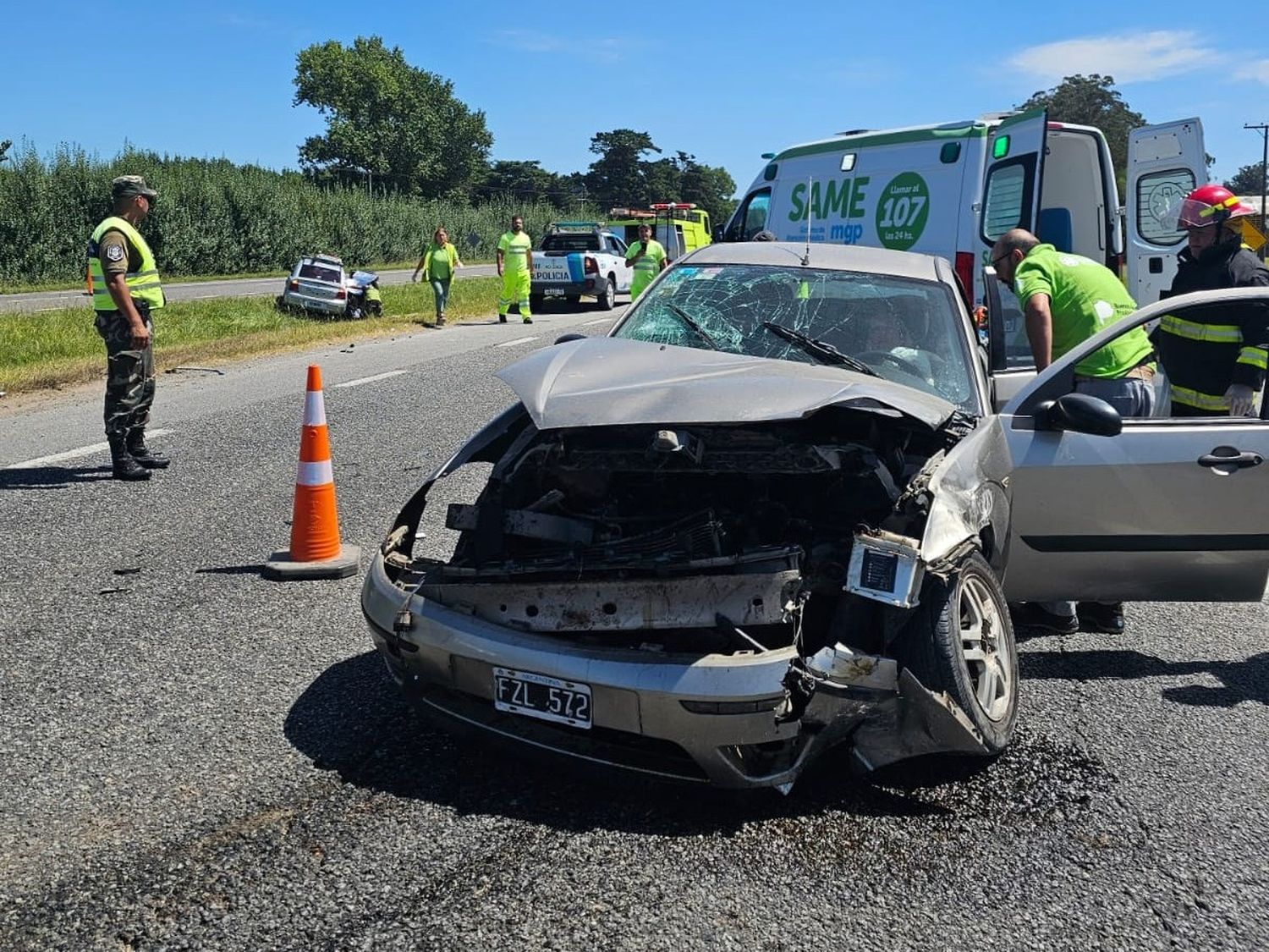 Tres mujeres fueron trasladadas al HIGA tras un choque en la Autovía 2