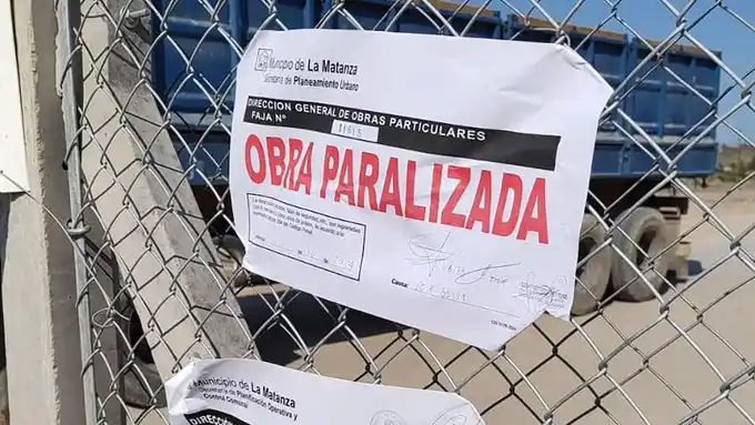 La obra clausurada en el Mercado Central de La Matanza.