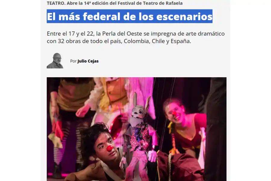 Una de las tantas notas escritas por Julio Ceja sobre el FTR