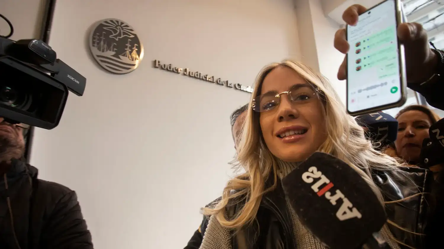 La llegada de Arizaga a la sede del Poder Judicial.