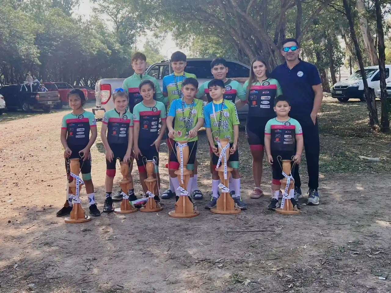 Gran rendimiento de los chicos de Los Coyotes Cycles. Foto: Gentileza