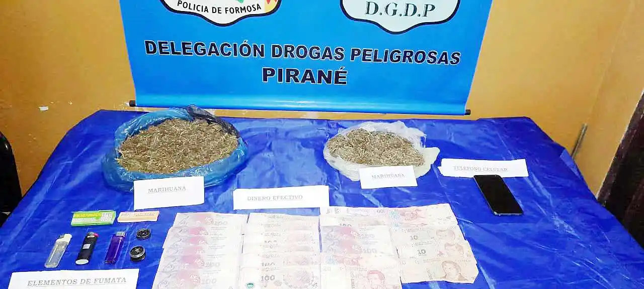 Desarticulan distribución de drogas y detienen 
a pareja con marihuana adosada al cuerpo