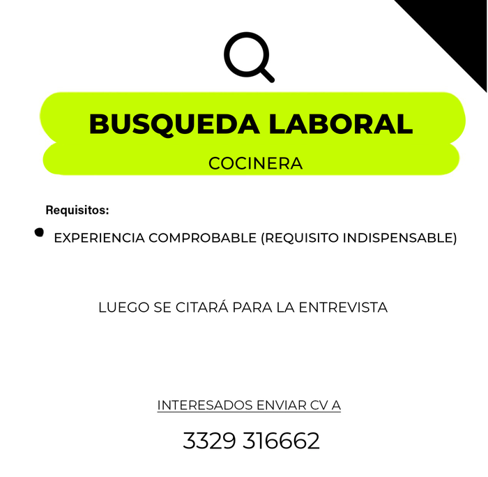 empleo cocinera
