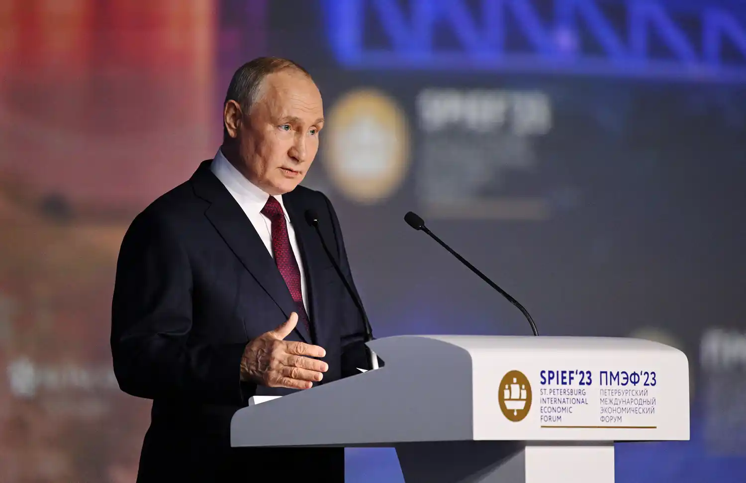 Putin habló en una sesión del Foro Económico Internacional de San Petersburgo.