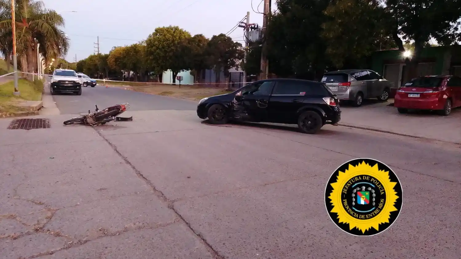 Siniestro vial en Crespo: un motociclista sufrió lesiones graves