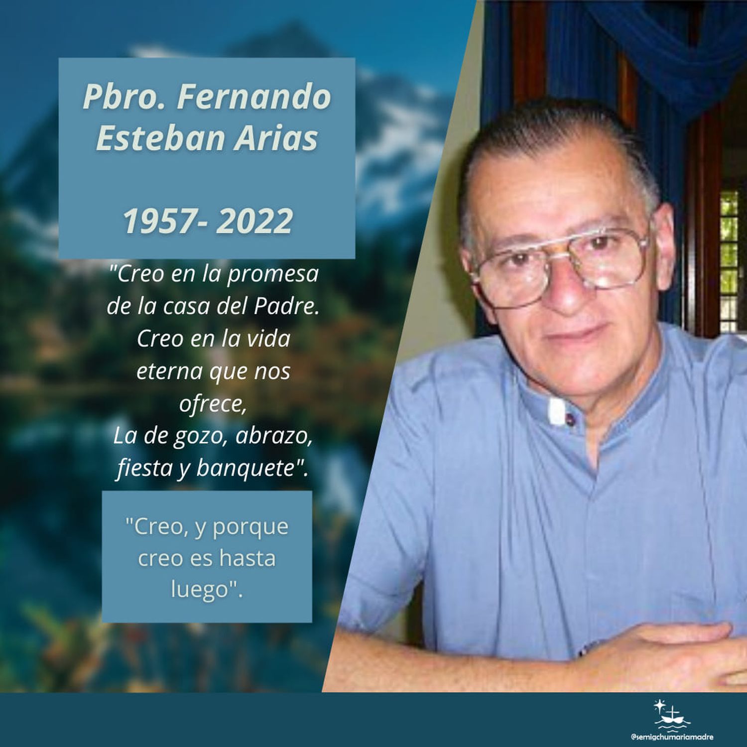 Falleció el padre Fernando Esteban Arias nacido el 15 de octubre de 1957 en Gualeguay