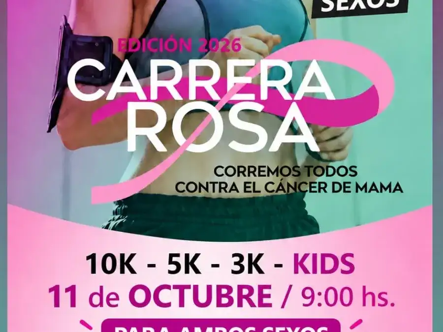 Profesor Ariel Torres, del equipo Wayra Running Team; Gianella Fiorito, coordinadora de la carrera | Rafaela se prepara para una nueva Carrera Rosa contra el cáncer de mama