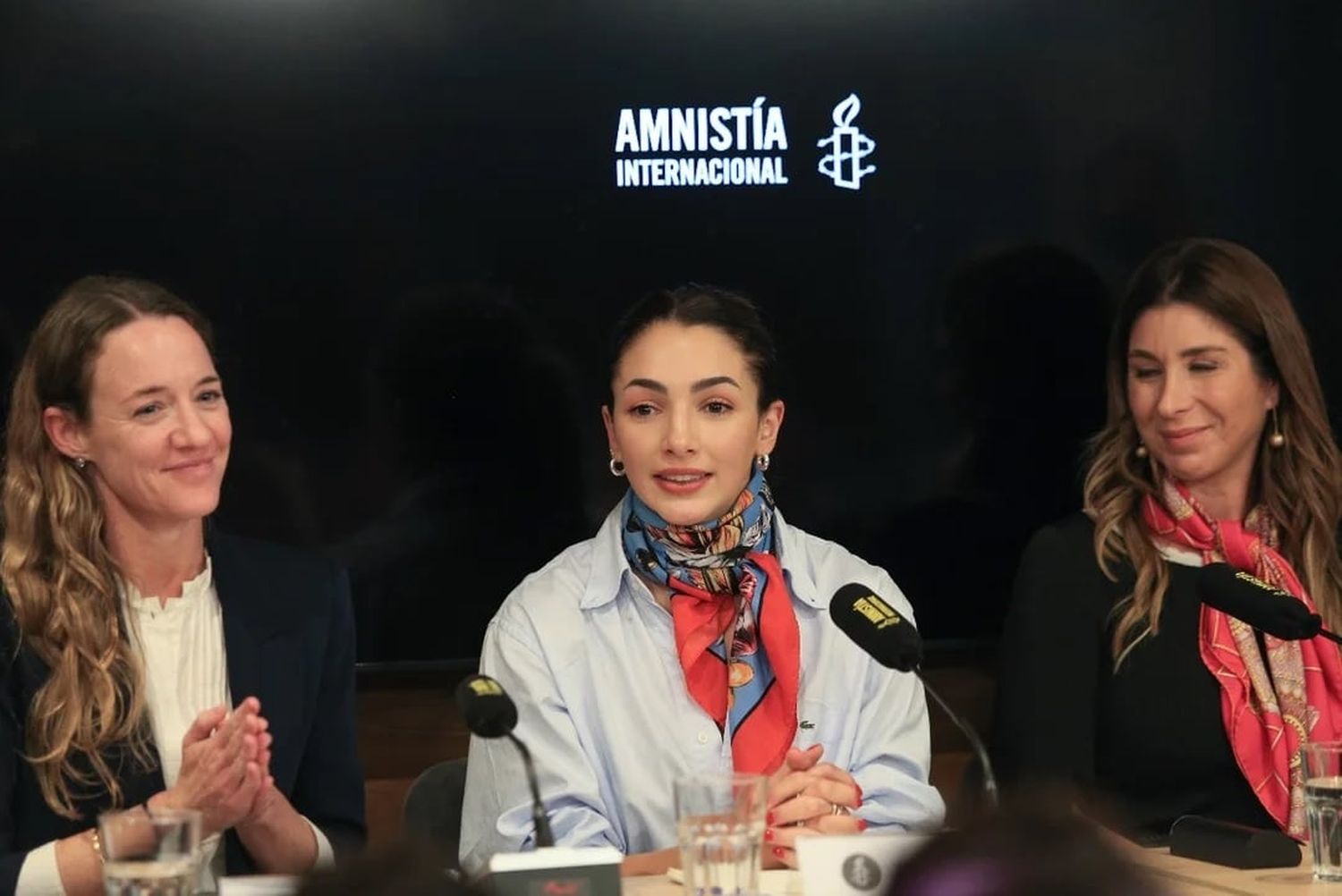 Thelma Fardin, ayer en la conferencia de prensa.