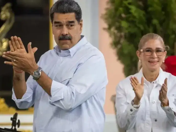 Nicolás Maduro y su esposa.