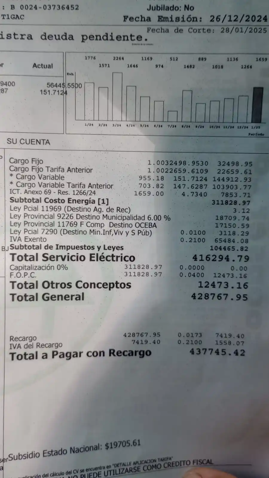 Agustín factura luz