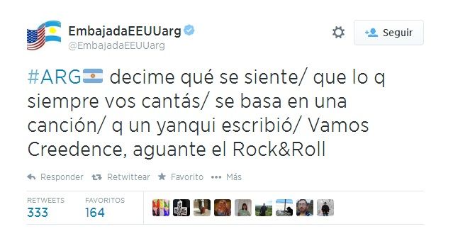 Polémico tuit de la Embajada de EE.UU sobre la canción de la hinchada argentina