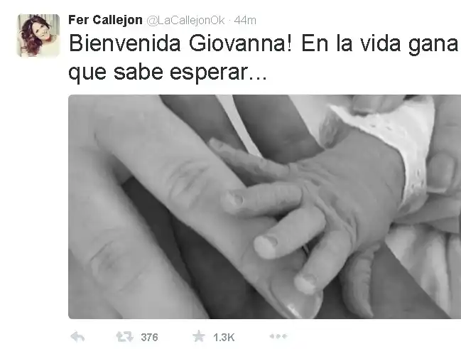 A los 49 años y tras una larga lucha, María Fernanda Callejón fue mamá