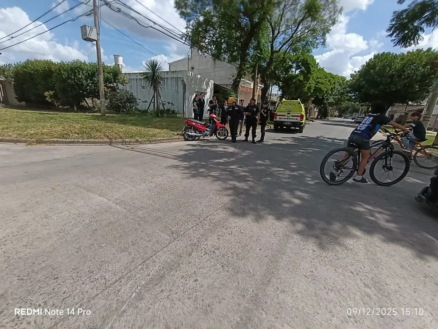Participaron del choque una motocicleta Guerrero Trip y un automóvil Volkswagen Senda. Foto: BVVT