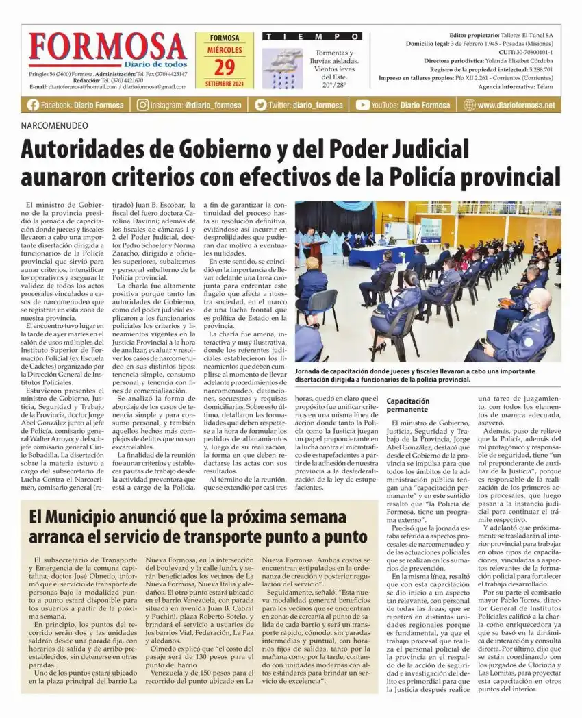 Tapa y Contratapa 29 de septiembre de 2021