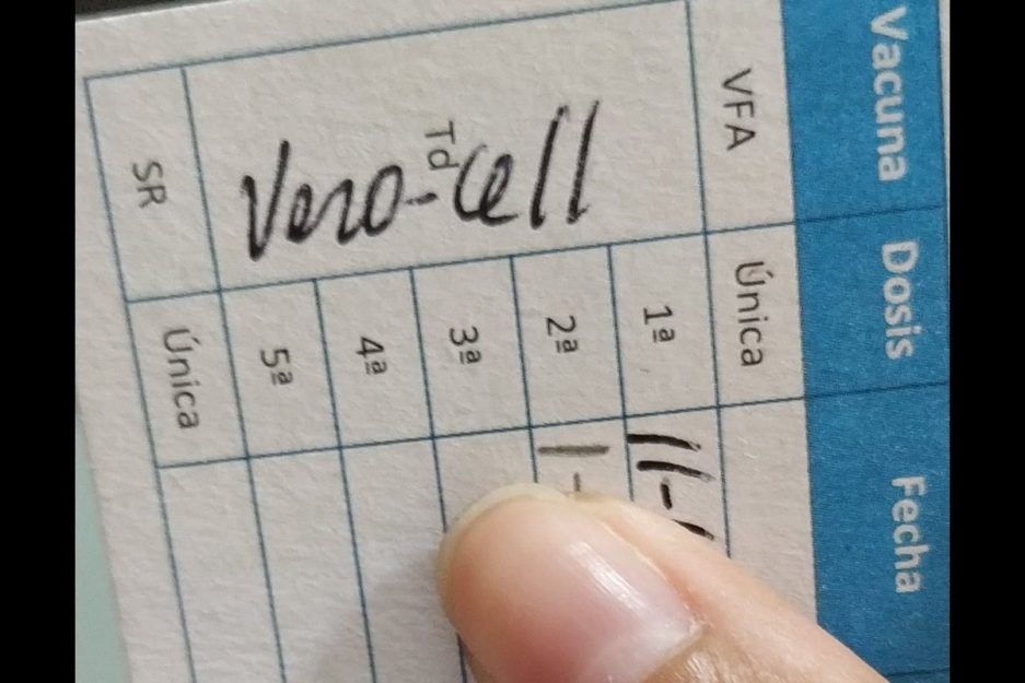 ATENCIÓN: España no aceptará tarjetas de vacunación que solo digan Vero Cell