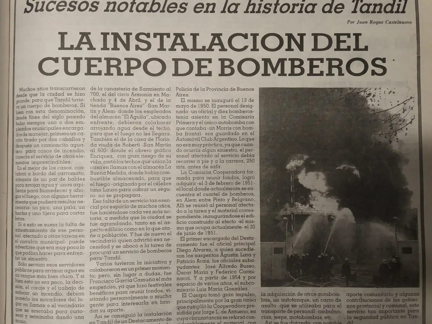 La instalación del Cuartel de Bomberos