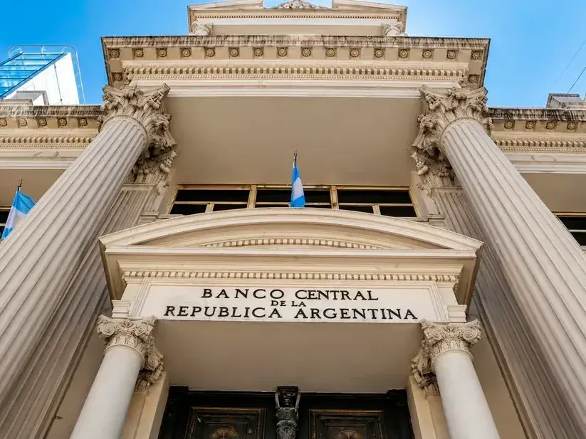 La fachada del Banco Central de la República Argentina.