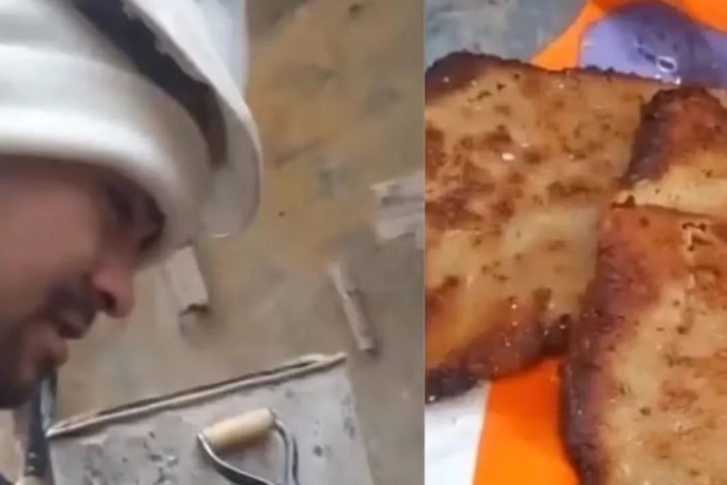 Albañiles se hicieron virales por mostrar el método para cocinar milanesas en plena construcción: “Más rico que esto no hay”