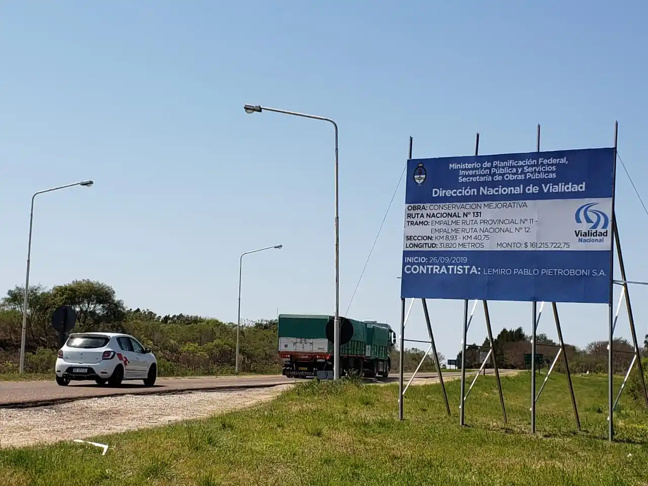 Funcionario nacional visita Crespo para anunciar el inicio de la obra de conservación de la ruta 131