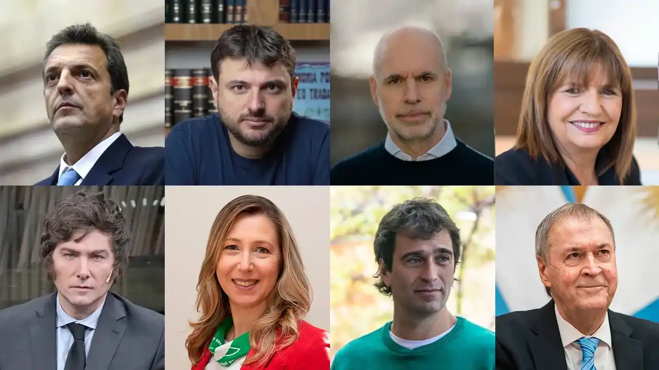 Imagen con los precandidatos a presidente en las PASO 2023