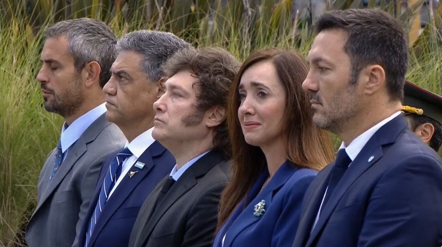 Villarruel, emocionada durante el acto por Malvinas.