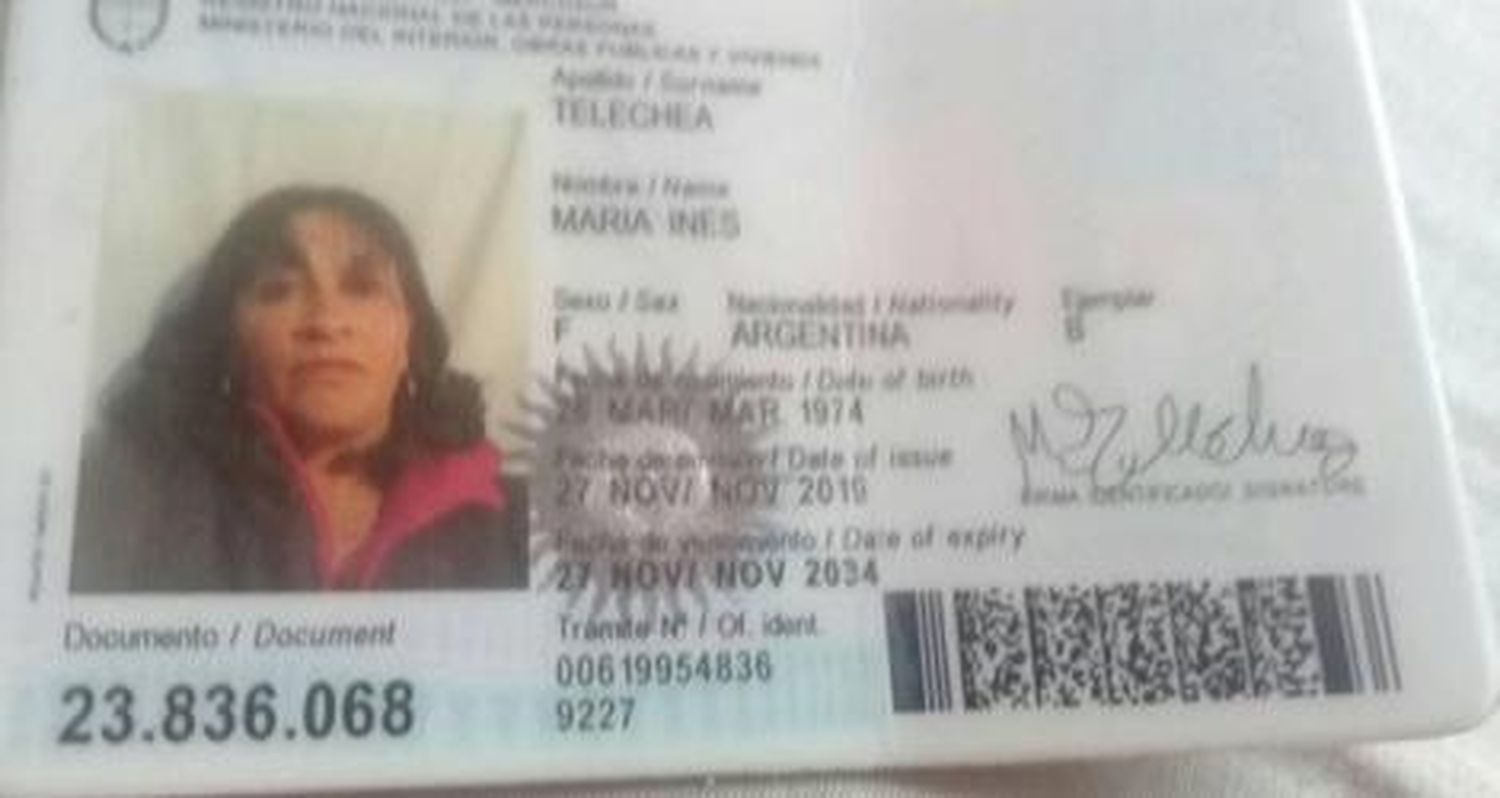 Encontraron el DNI de María Inés