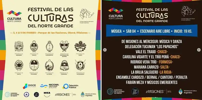 Formosa participa del 1.er Festival 
de las Culturas del Norte Grande