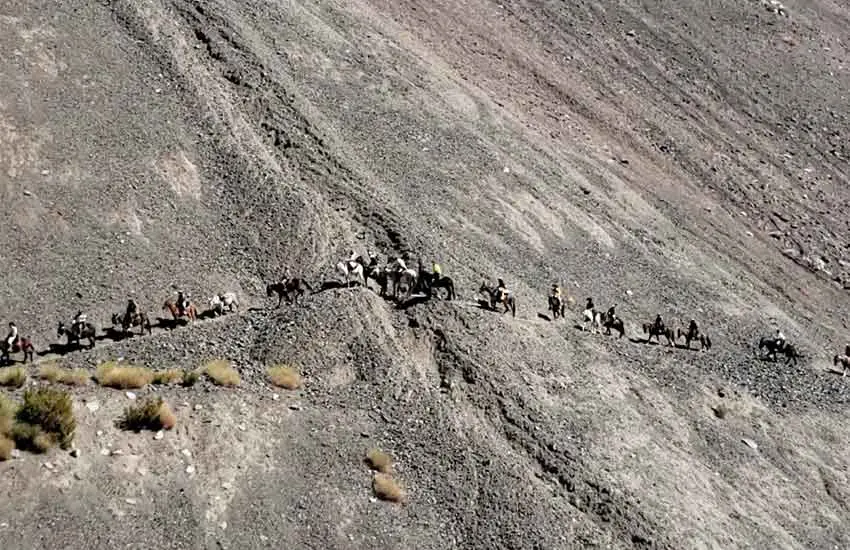 Sigue adelante el cruce de los Andes en homenaje a San Martín: «Uno tiene que confiar mucho en las mulas con las que va»