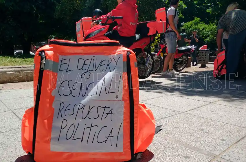 Paro total de repartidores de una aplicación de delivery en Mar del Plata