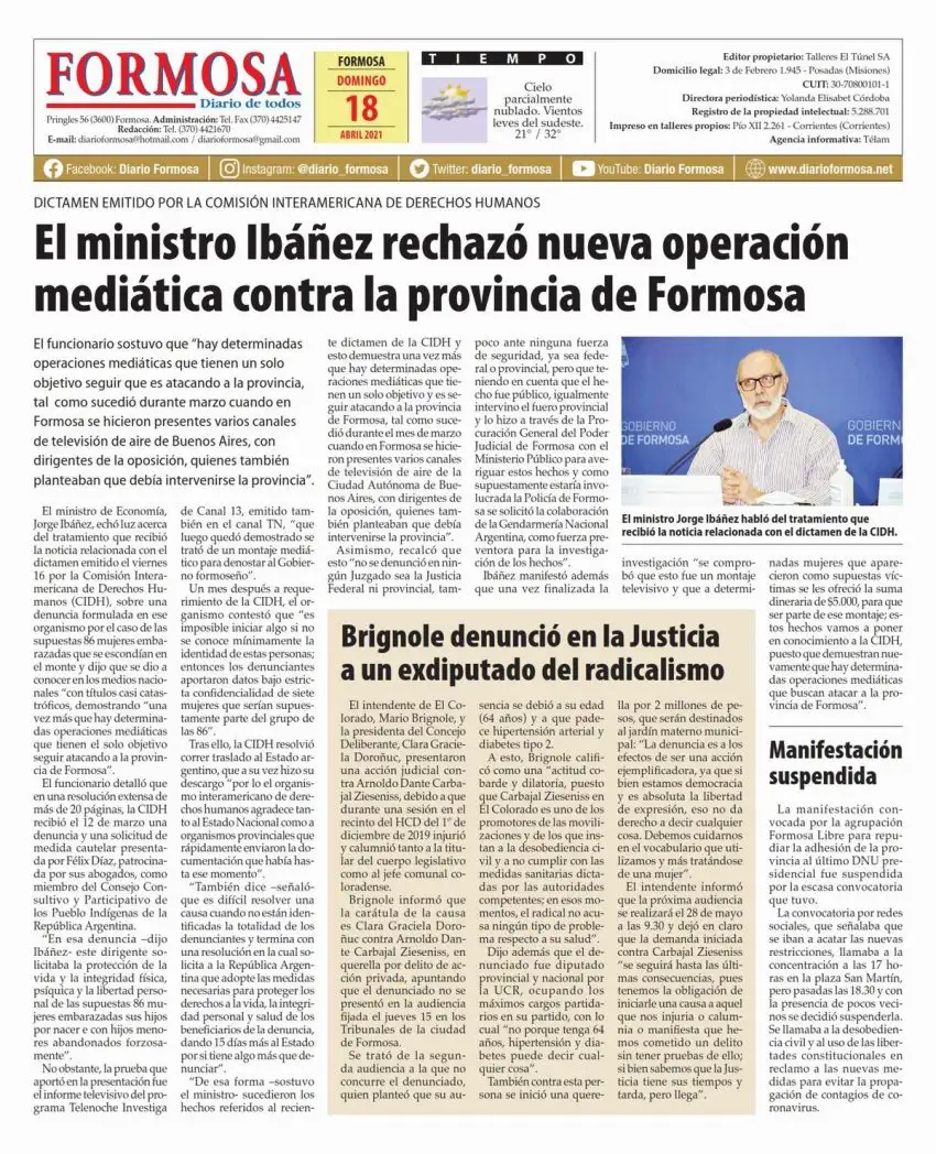 Tapa y Contratapa 18 de abril de 2021