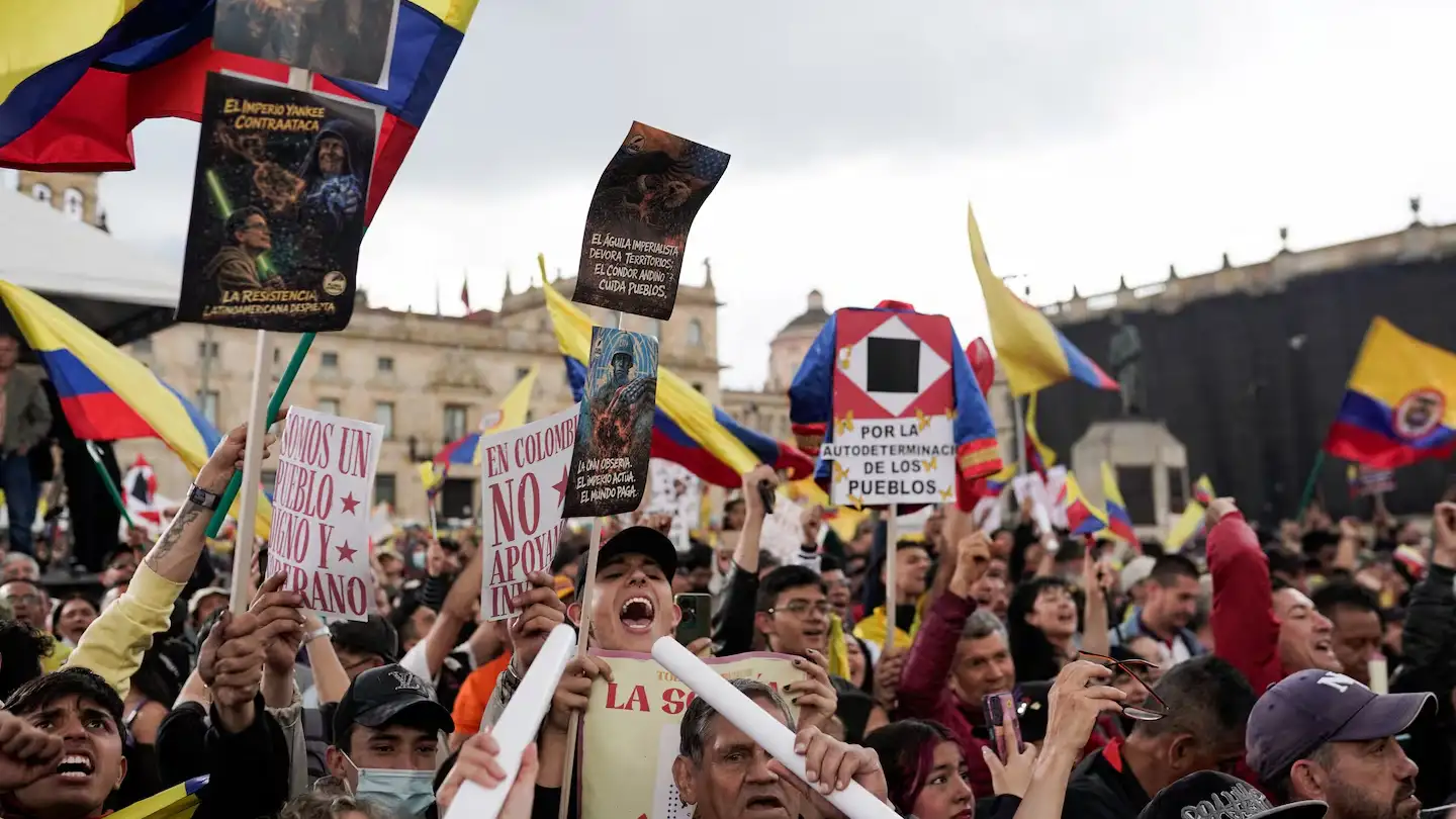 La manifestación convocada por el presidente Gustavo Petro en Bogotá. (Foto: Reuters/Sergio Acero)