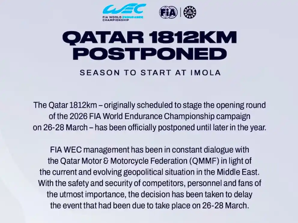 Comunicado del WEC sobre al fecha de Qatar.