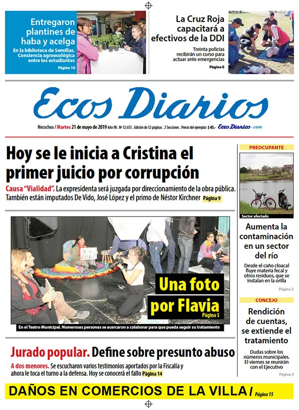 Tapa del 21 de mayo de 2019