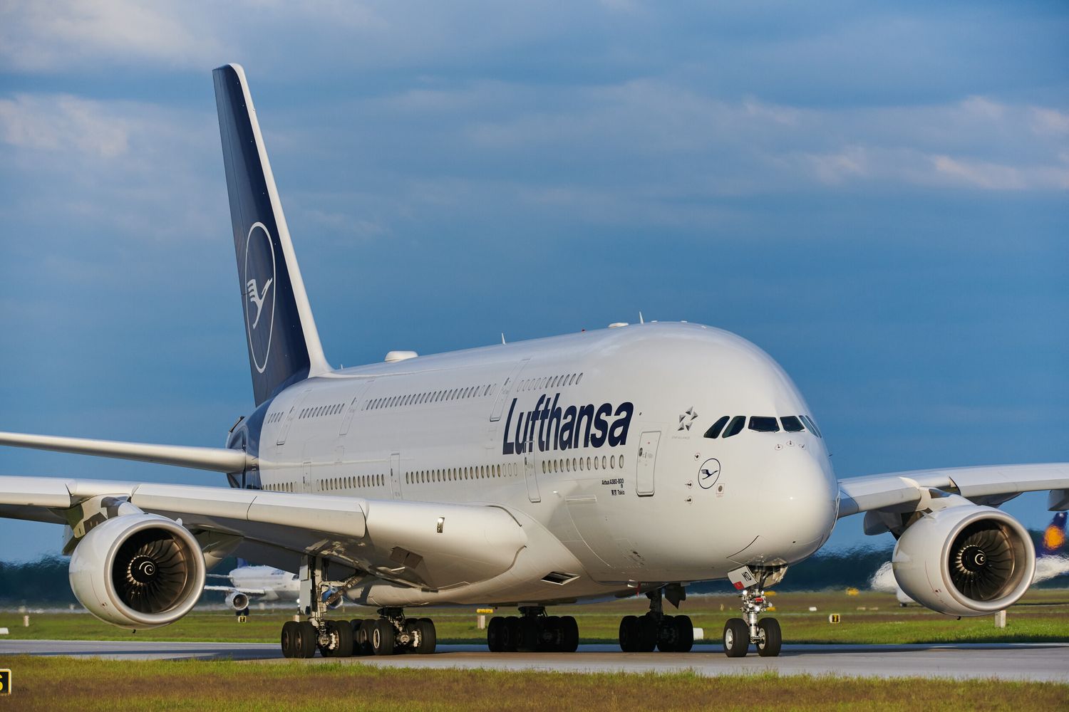 The first Airbus A380 to be reactivated by Lufthansa arrives in Munich