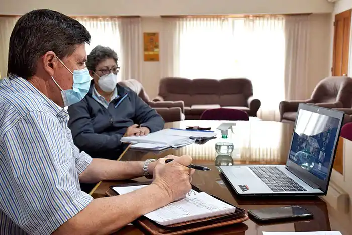 Gargaglione en una reunión virtual con el ministro Gollán