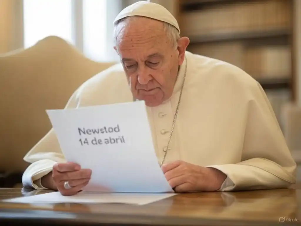 Santoral. Francisco, leyendo el Santoral del 14 de abril.