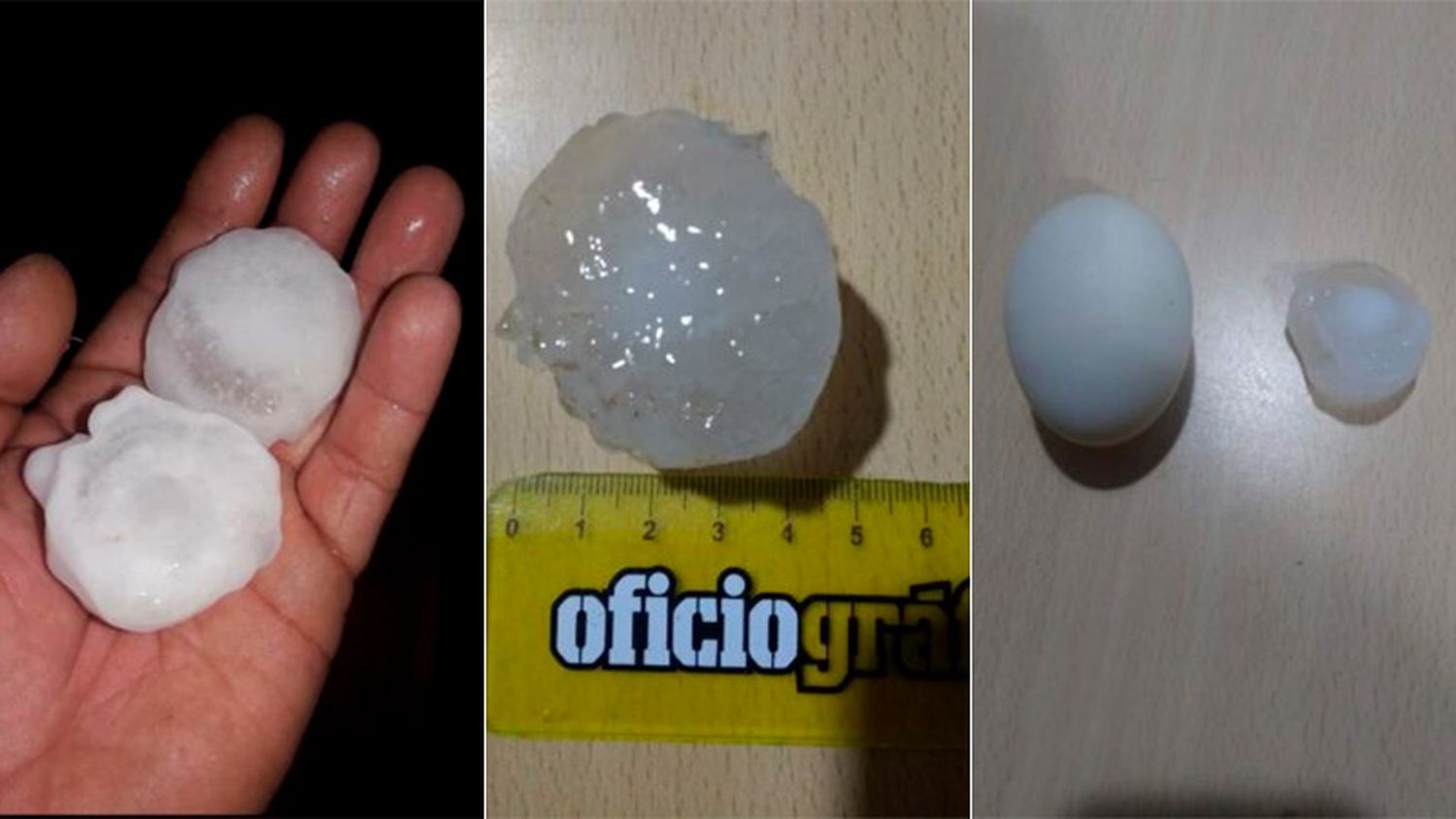 Cayó granizo "del tamaño de huevos de gallina" en Concepción del Uruguay