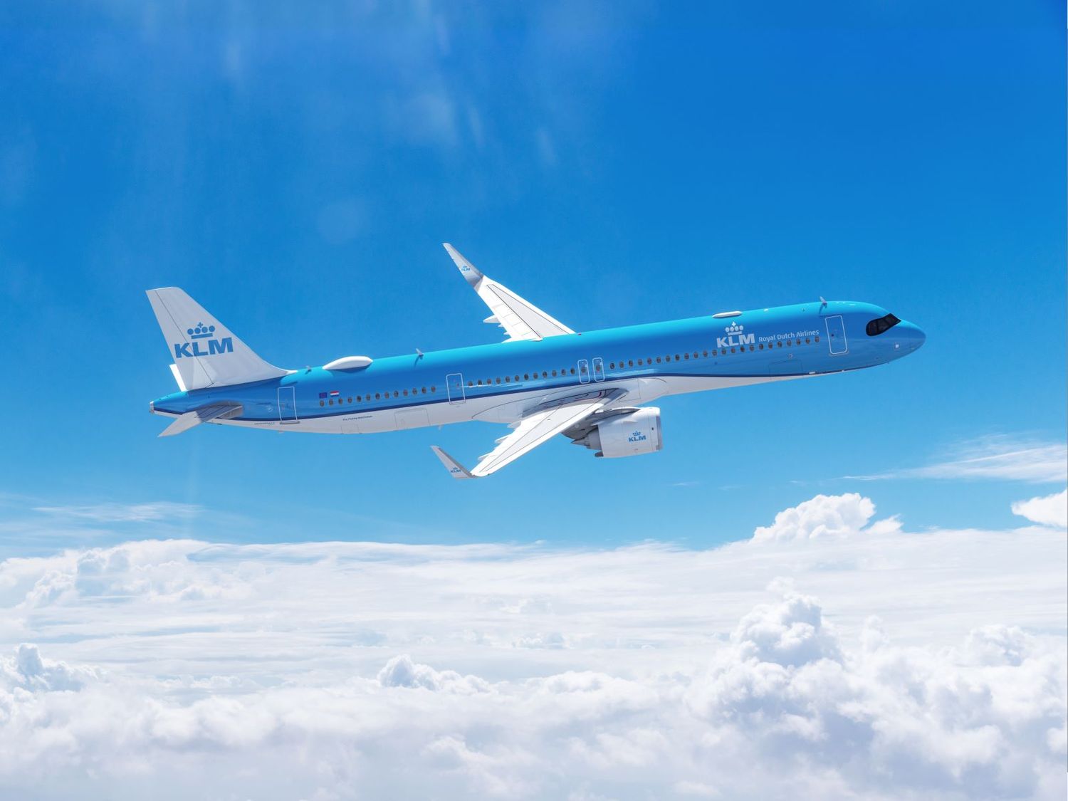 Nariz toda azul: KLM presenta el nuevo esquema de pintura del Airbus A321neo