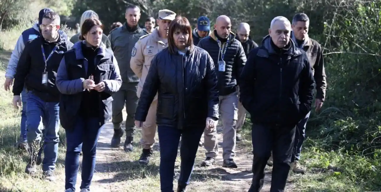 Búsqueda de Loan. La ministra de Seguridad Patricia Bullrich en Corrientes, días atrás.