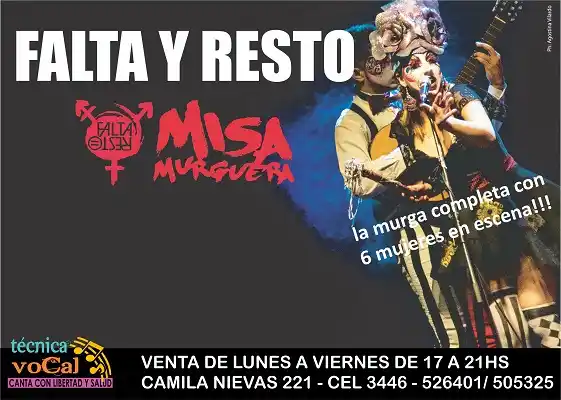 Falta y Resto presenta Misa Murguera en el Teatro